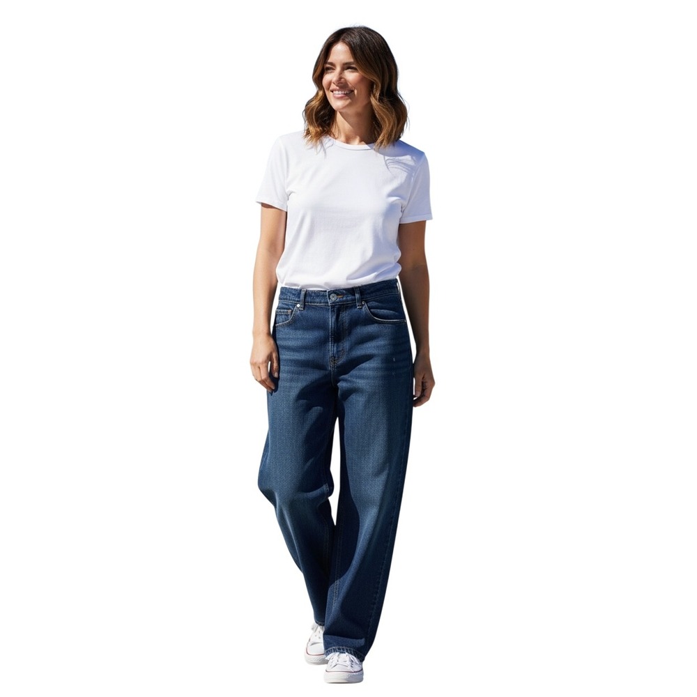 Tommy Hilfiger Women Dark Wash Wide Leg Jeans Classic Size‎ 36/32